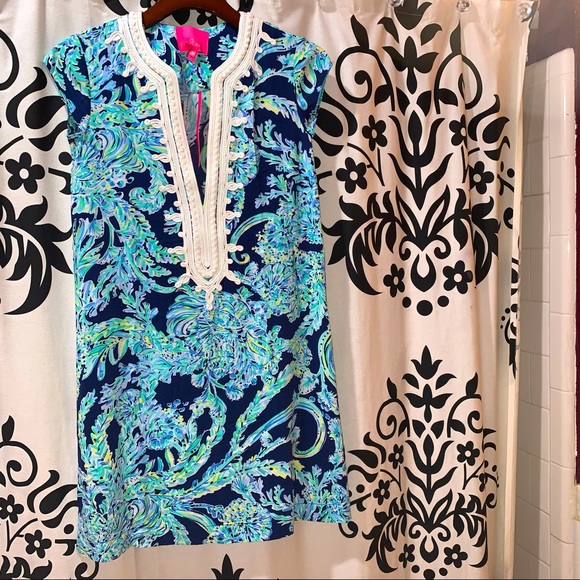 Lilly Pulitzer Madia Tunic Dress High Tide Navy - Picture 1 of 8